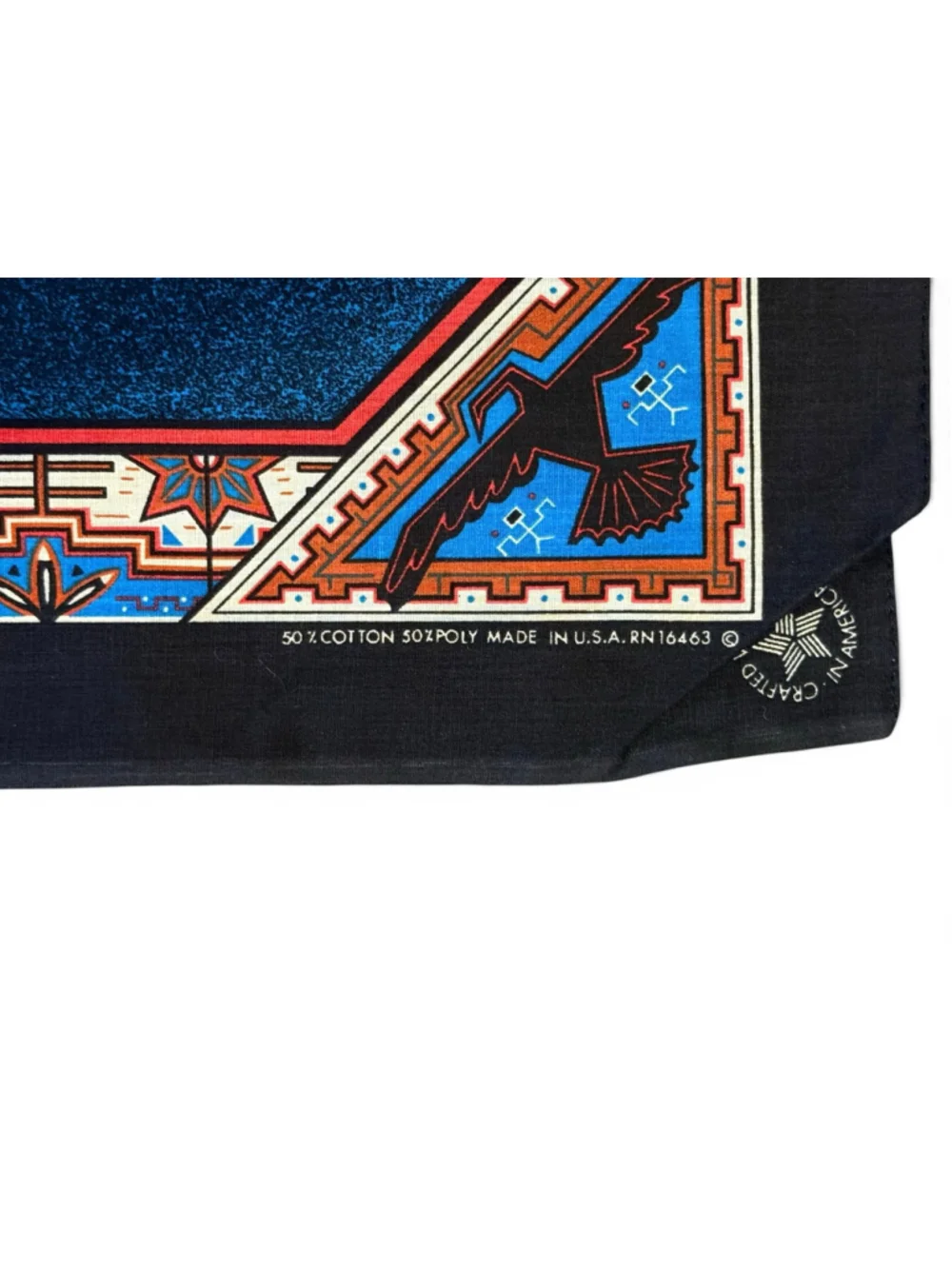Vintage 80s Springs Bucking Horse Rodeo Bandana Black Western USA RN16463